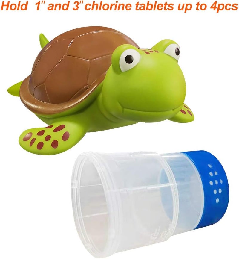 Blufree Chlorine Floater, Floating Chlorine Dispenser for Pools, Cute Turtle Pool Chlorines Floater, Large Capacity Chlorines Pool Floater w/Adjustable Release - Image 2